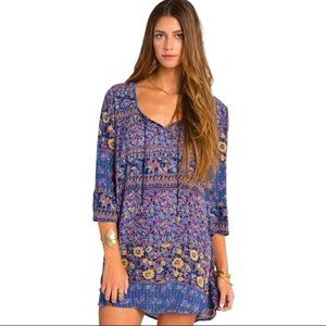 Billabong Take Me Away Dress, women's size small, 3/4 sleeve print dress.EUC